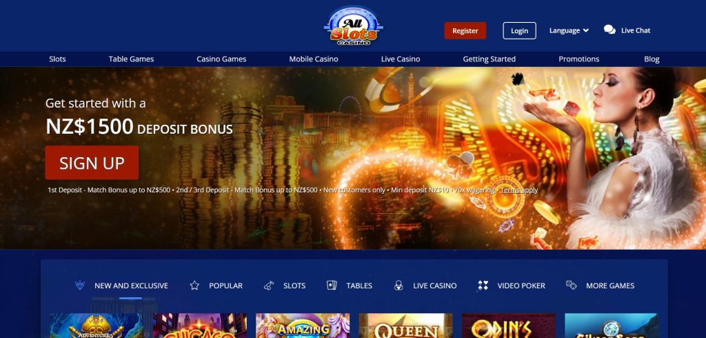 Sign up bonus at the casino